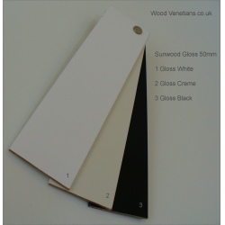 Sunwood 50mm Gloss Finish Cream Solid Wooden Blinds